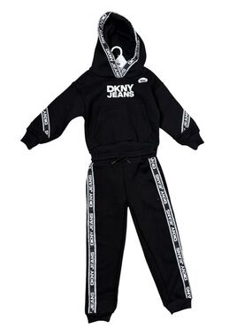 ⭐️ DKNY Black Hoodie and Jogger Logo Set - size 6 years
